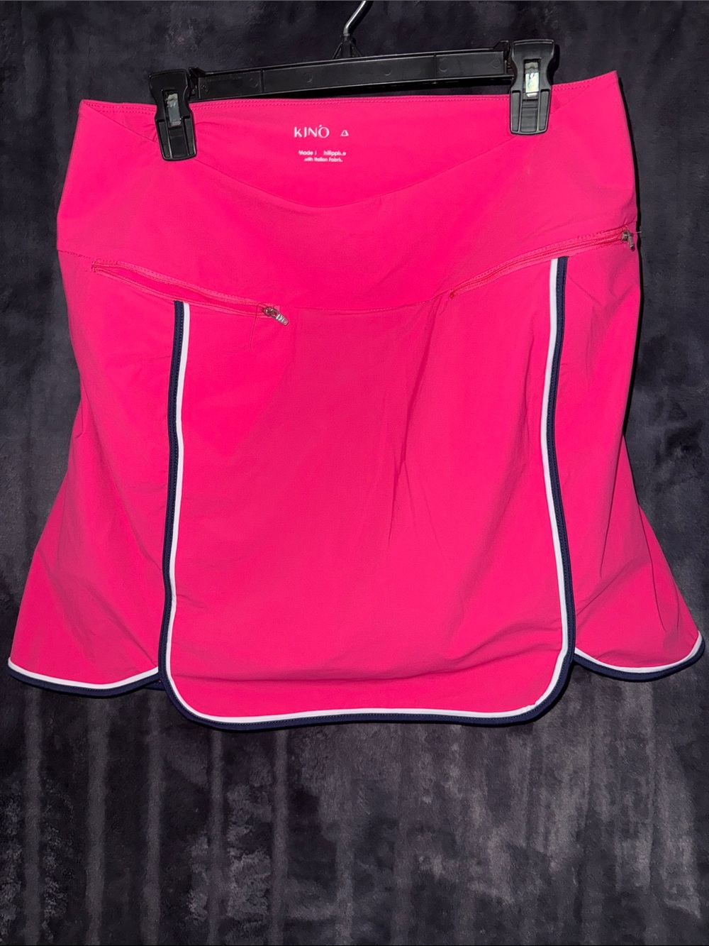KINO Hot Pink Athletic Skort with Navy & White Trim